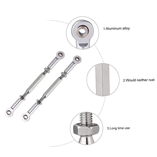 Alasum 6St rc Zugstange rc Auto verbesserte Teile RC Lenkstangenende RC-Lenkstange RC-Autoteile RC-Stab Spurstange Spannschlossstange RC-Lenkgestänge Aufhängestange Aluminiumlegierung von Alasum