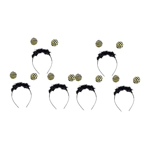 Alasum 6st Biene Pailletten Stirnband Biene Haarreifen Antennen-haar-accessoires Haarband Bands Plüsch-tier-stirnbänder Honig Stirnband Nicht Party-festival-stirnband Raupe Plastik Black von Alasum