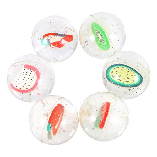 Alasum 6st Flummi Spiel Prallen Fruchtige Hüpfbällchen Fruchtiger Hüpfball Springender Ball Gummi von Alasum