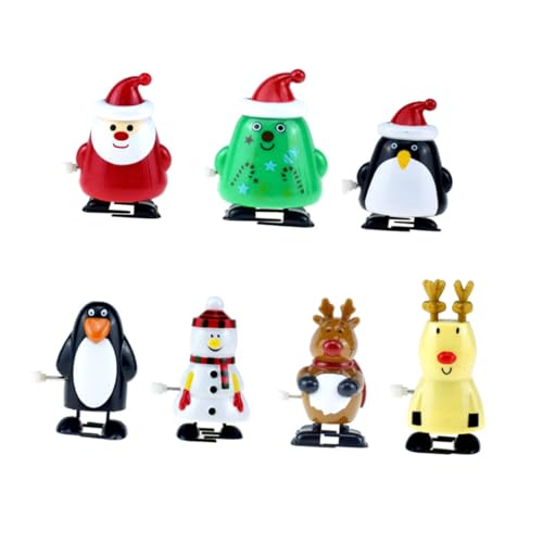 Alasum Weihnachts-Pull-bögen Weihnachtsmann Elch Pinguin Schneemann Spielzeug Weihnachten Uhrwerk-Spielzeug Für Jungen Und Mädchen von Alasum