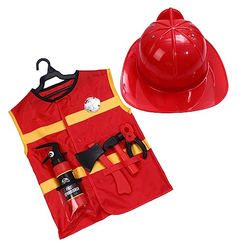 Alasum 7-Teiliges Set Feuerwehrkostüme für Kinder Kinderkleider Cosplay-Kostüm für Kinder Feuerwehrmann Spielzeug Set Feuerwehrmann Spielzeug für Kinder Set Feuerwehrmannkostüm für Kinder von Alasum