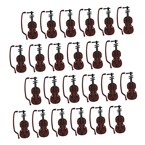 Alasum 72 Sätze Mini-Geige Kleine Geige Puppengeige Weihnachtsdekoration Geigen-sammlerstück Musikspielzeug Für Babys Violine Miniatur-geigenmodell Weihnachtsschmuck Plastik Brown von Alasum