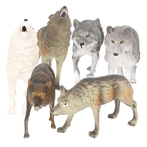 Alasum 7Er Pack Modell Miniaturspielzeug Polarwolf Sammelfigur Spielzeug Für Kinder Mini Polarwolfmodelle Kinderspielzeug Wolfsspielzeug Figuren Tierfigurenmodelle Spielzeug Für Kinder von Alasum