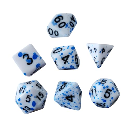 Alasum 7St Brettspiel Würfel blutige Würfel Partyzubehör Halloween-Spielwürfel Brettspiele Würfel RPG-Würfel bürospiel familienspiele realistische Blutwürfel Blutspritzerwürfel Acryl Blue von Alasum