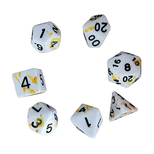 Alasum 7St Brettspiel Würfel verdammte Würfel Zahlenwürfel Blutspritzerwürfel RPG-Würfel Blutspritzer-Würfel brettspiel zubehör Party zubehör Blutwürfel Spiel-Requisiten Acryl Yellow von Alasum