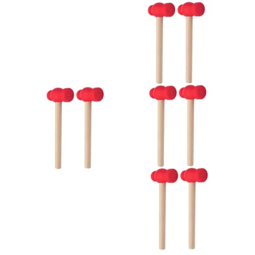 Alasum 8 STK Holzhammer Foto-Prop-Hammer Hammer Spielzeug Musikspielzeug für Kinder Werkzeug für Kinder kinderwerkzeug beemysafe Holzhämmer für Kinder Reparaturwerkzeug für zu Hause rot von Alasum