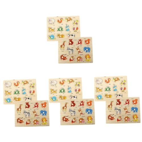 Alasum 8 Sätze Brettpuzzle greifen Rätsel Puzzle-Spielzeug Tiere, klobige Babypuzzles Montessori-Spielzeug kinderbeschäftigung Kinder Puzzle Tiere Holzpuzzle Holzpuzzles für Kleinkinder von Alasum