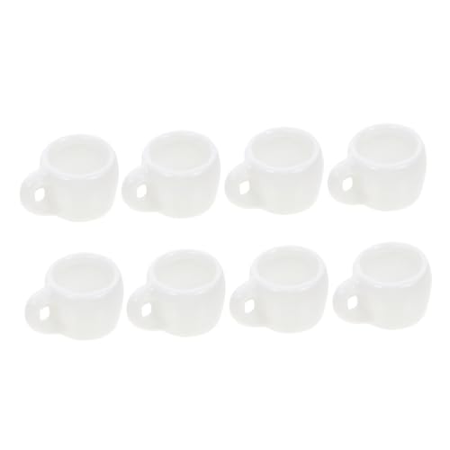 Alasum 8 Stück Mini-Tasse aus Keramik küchenspielzeug für Kitchen Toys for küche für teegeschirr Tee kocher Tee+Set Keramikbecher Mini-Puppenhauszubehör Weiß von Alasum