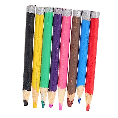 Alasum 8St Mini Bleistift Mikrolandschaftsfiguren Zubehör für die Puppenhausschule kleinigkeiten Colored Pencils spielzeuge bunter Bleistift Puppenhaus-Ornament hölzern Colorful von Alasum