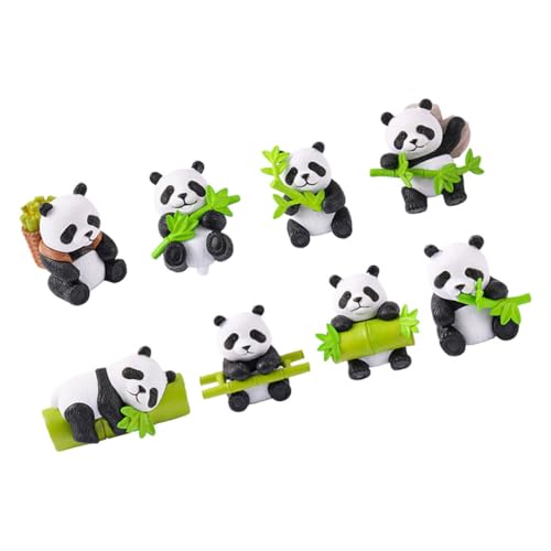 Alasum 8St Panda-Figur Plüsch Figuren Panda-Nachtlicht Kaninchen Panda geburtstagsdeko Panda Dekoration für Geburtstagskuchen Garten-Panda-Statue Cartoon-Panda-Modell Harz von Alasum