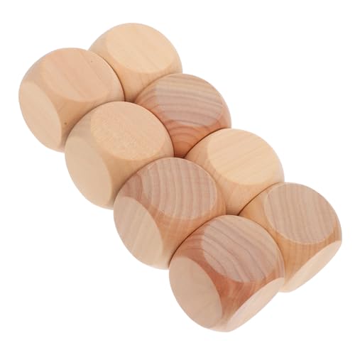 Alasum 8st Leere Würfel Spielzeugwürfel Abendessen Würfel Standard-DIY-würfel Spielkartenwürfel Chinesische Essenswürfel Würfelwürfel Standard-spielwürfel Graffiti-würfel Holz Beige von Alasum