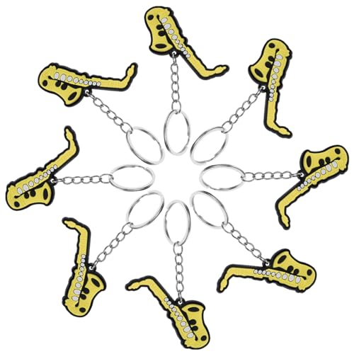 Alasum 8st Saxophon-schlüsselanhänger Schlüsselanhänger Süß Niedliches Schlüsselanhänger-zubehör Instrument Schlüsselanhänger Dekor Instrumentenzauber Instrumentenanhänger Eisen von Alasum