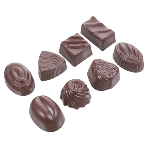 Alasum 8st Simulationsschokolade Praline Gefälschte Schokolade Falsches EIS Geburtstag Schokolade Falsches Gebäck Künstliche Schokolade Künstliche Nahrungsschokolade PVC Black von Alasum