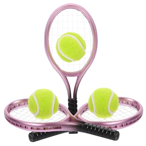 Alasum 9 Sätze Tennisschläger Tennis Spielzeug dekoratives Tennisschläger-Dekor Badminton Mini-Tennis Netz Hausdekoration-Zubehör Mini-Sachen Fotografie Requisiten Werkzeugmodell Plastik von Alasum