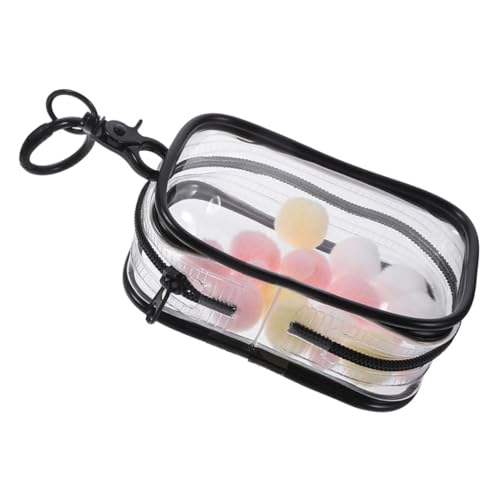 Alasum Babytasche Zeigen Mini-Puppen-Aufbewahrungstasche Lippenstifthalter-schlüsselanhänger Kleine Puppenaufbewahrungstasche Spielzeug Transparente Figuren-präsentationstasche PVC Black von Alasum