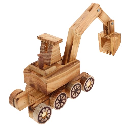 Alasum Baggerspielzeug Aus Holz Mall-Engineering-Fahrzeug Bagger Für Kinder Spielzeugbagger Kleiner Bagger Spielzeug-baufahrzeuge Lustiges Baufahrzeugmodell Bagger Modell Minibagger Khaki von Alasum