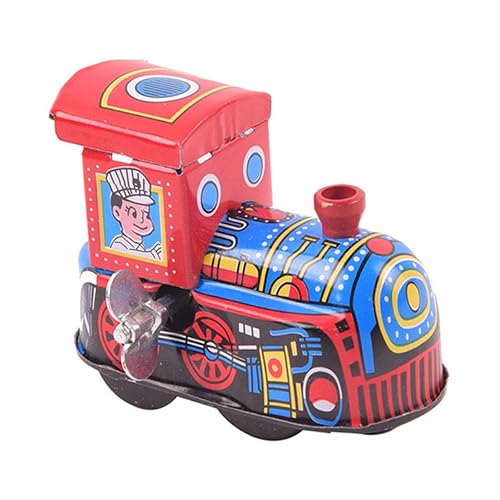 Alasum Blechlokomotive Zug kinderspielzeug Aufziehspielzeug Leichtes Kid Toys Puzzle Auto Zug aufziehbares Blechspielzeug Eisenblech rot von Alasum