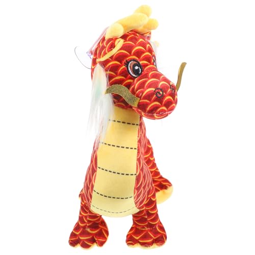 Alasum Chinesisches Neujahrspuppenspielzeug Drachen Kuscheltier wohnungsdeko chatot Plush Kuscheltier Drache tragen Chinesisches Drachenspielzeug ausgestopfter Drache Plüsch rot von Alasum