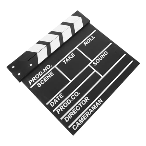 Alasum Direktor Board Filmklappe Direktoren Schindel Dekoration Für Filmschindeln Film-klappbretter Englische Version Clapper Board Klappbrett Für Fernsehfilm Klöppel Filmen Black Hölzern von Alasum