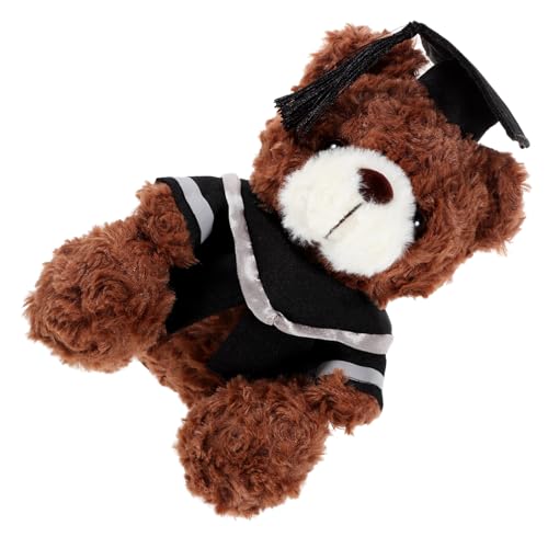 Alasum Doctor Hat Bärenpuppe Abschluss Bär Kuscheltiere Abschluss Gefüllter Süßer Bär Bequeme Bärenpuppe Abschluss-Cartoon-bär Plüsch Dark Brown von Alasum