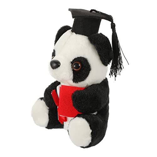 Alasum Doktorhut Panda Abschluss Gefüllte Puppe Simulierte Pandapuppe Panda-Puppe Gefüllter Panda Desktop- Panda Panda-modellierspielzeug Abschlussgeschenk Plüsch von Alasum