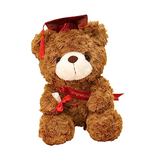 Alasum Dr. Bärenpuppe Kuscheltier Kleiner Bär Puppe Klasse 2022 zum Abschlusstag Abschlussbär 2022 stickig Graduation Bear abschlussgeschenk gefüllter Bär Plüsch Plüschbär Brown von Alasum