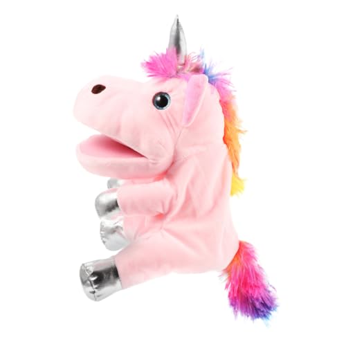 Alasum Einhorn Handpuppe Handspielzeug Zum Geschichtenerzählen Pädagogisches Einhorn-Spielzeug DIY Einhorn Puppe Dekoratives Handspielzeug Pädagogische Einhornpuppe Rosa Pp Baumwolle von Alasum