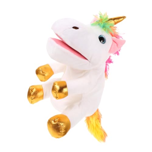 Alasum Einhorn Handpuppe Realistische Einhornpuppe Kreatives Handspielzeug Handpuppe Zum Geschichtenerzählen Lebensechte Handpuppe Kinder Einhorn Spielzeug Pp Baumwolle Weiß von Alasum