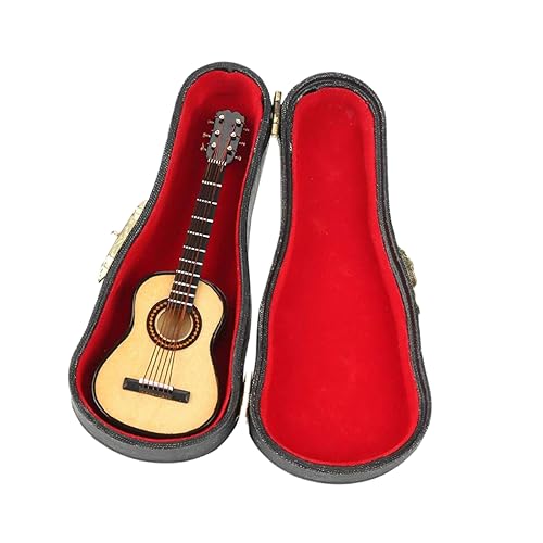 Alasum 10cm Mini Pädagogisches Gitarre Musical Spielzeug Holz Gitarre Modell Decor Miniatur Musical Instrument von Alasum