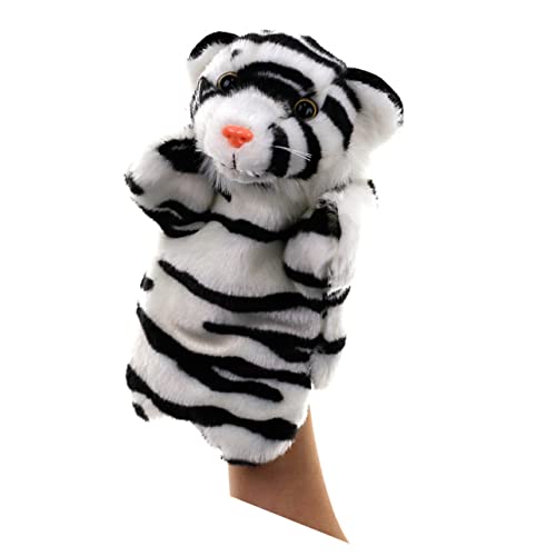 Alasum Fantasievolles Spiel Handpuppe Tigerpuppe Spielzeug Weich Und Sicher Schwarz-weiß Gestreift Für Die Interaktion Mit Der Familie von Alasum