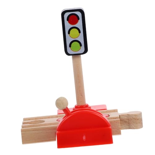 Alasum Gleiszubehör Eisenbahn-straßensperre Zug-straßensperre-Spielzeug Straßensperrenspielzeug Für Kinder Mini-tankstellenmodell Modell Einer Zugstraßensperre Ampelschilder Für Züge Holz von Alasum