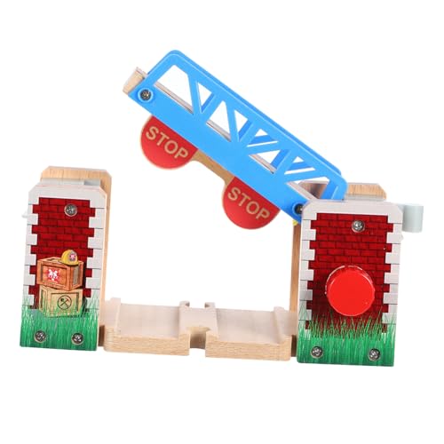 Alasum Gleiszubehör Eisenbahnschienen-Szenen-Requisite Lernspielzeug für Eisenbahngleise Zug Holz Eisenbahn Set holzeisenbahn brücke Bahngleis-Hebebrücke Hebebrückenspielzeug für Kinder von Alasum