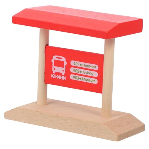 Alasum Gleiszubehör Mini-Eisenbahn-Brückenmodell Kinder-Bahnsteig-Spielzeug Holz Zugbahn Zubehör Kinder Spielzeug Eisenbahn Spielstation, Bahnsteigspielzeug Modell eines Bahnsteigs rot von Alasum