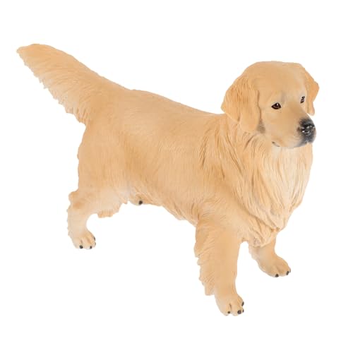 Alasum Golden Retriever-Ornament dekorative Tierfiguren Lernspielzeug für Kinder Welpe Tierfiguren für Kinder kinderspielzeug Szenenlayout-Requisite dekoratives Tiermodell Plastik Beige von Alasum