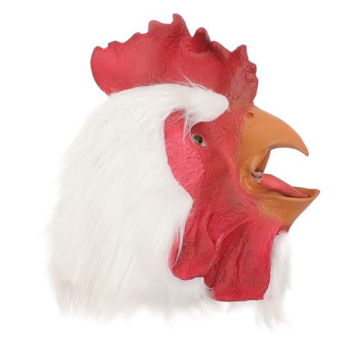 Alasum Halloween-hahn-maske Tiere Kopfbedeckung Cosplay-partymaske Halloweenkostüm Trump-maske Falsche Hände Halloween Hahn-kopfbedeckung Tierkopfmaske Vollkopfmaske Party-cosplay-maske von Alasum