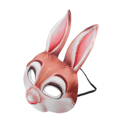 Alasum Hasenmaske Halloween-maskentier Maskerade-maske Halloween-hasen-maske Cosplay-partymaske Tiermasken Tierische Partymaske Kaninchenmaske Tier-halloween-maske Kawaii-maske Eva Yellow von Alasum