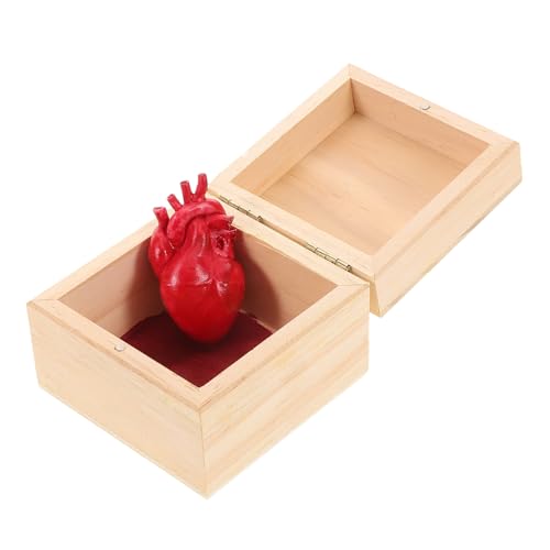 Alasum Herz-orgel-geschenkbox Anatomisches Herzdekor Holzkisten Mit Deckel Blutige Organe Halloween Menschliches Herz Halloween Halloween-Herz-Hand-Statue Halloween-Fake-Herz Beige Harz von Alasum