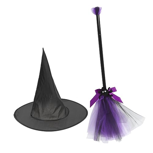 Alasum Hexenbesen und Zaubererhut Halloween Hexen Kostüm Zubehör Leichter Hexenbesen mit Komfortablem Griff Violettes Party Kostüm Einheitsgröße für Damen und Herren Sicherer und Alasum Hexenbesen und Zaubererhut Halloween Hexen Kostüm Zubehör Leichter Hexenbesen mit Komfortablem Griff Violettes Party Kostüm Einheitsgröße für Damen und Herren Sicherer und von Alasum
