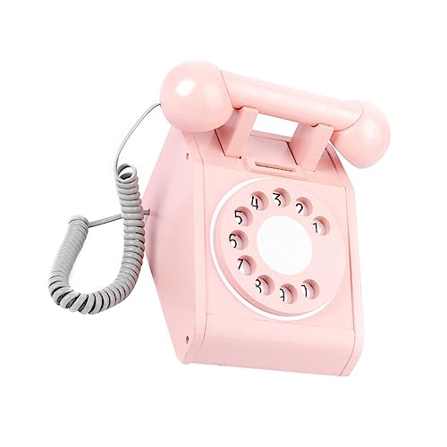 Alasum Holztelefon Simuliertes Vintage Telefon Für Frühes Lernspielzeug Interaktives Telefonmodell Pink Ideal Für Kreative Spiele Und Lernaktivitäten von Alasum