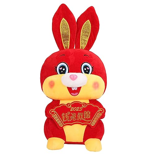 Alasum Kaninchen Stofftier süße Kuscheltiere Jahr der Puppe Chinese New Year Rabbit Hasen Kuscheltier Jahr der Hasenpuppen Stofftier-Maskottchen- Plüschtier PP Baumwolle von Alasum