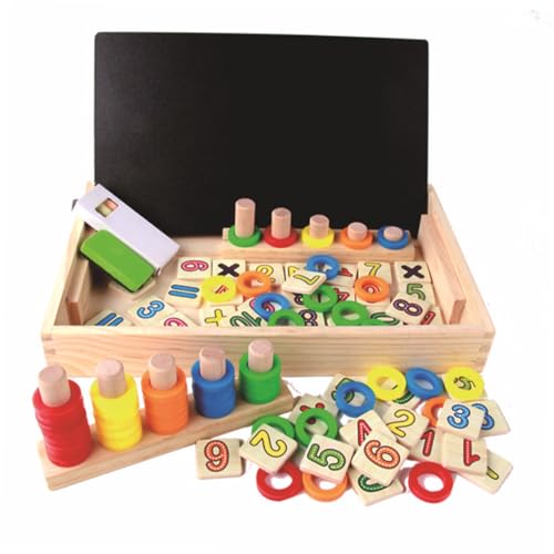 Alasum Holz-Mathematik-Set Für Kinder Pädagogisches Spielzeug-Set Zähl-lernspielzeug Für Kleinkinder von Alasum