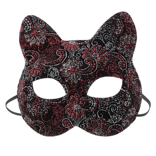 Alasum Katzenmaske Cosplay-maske Kostüm Halloween-stirnband Für Frauen Weiße Masken Maskerade-maske Für Frauen Tiermasken Requisite Für Katzenfotos Schwarze Katze Maske Maske Pvc Rot von Alasum