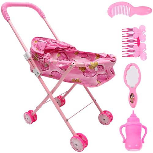 Alasum Kinderwagen Spielzeug Babypuppe mit Kinderwagen Spielzeugkinderwagen für Kleinkinder 1-3 interaktives Spielzeug Toys Kinderwagen für Puppen Kinderwagen für Kinderpuppen Stoff von Alasum