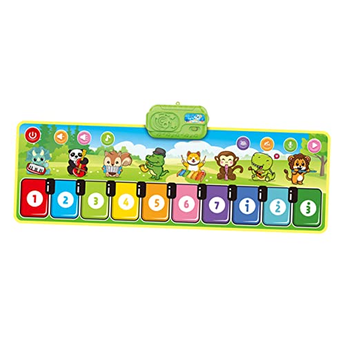 Alasum Klaviermatte Tastaturmatte Kriechende Spielmatte Nummer Teppich Klavier Krabbeldecke EIN Teppich, Der Spricht Musikmatte Für Kleinkinder Tastatur Kinder Kinderspielzeug PVC Green von Alasum