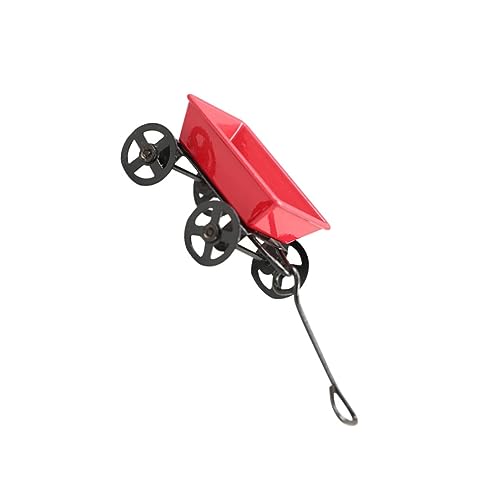 Alasum Kleine Zug Karren Dekoration Wagen Figur Spielzeug Puppenwagen Mini-Hausmöbel Kinderwagen tiegerbalm red Mini gartenwerkzeug Mini-Einkaufswagen Mini-Gartenwagen-Dekor Legierung rot von Alasum