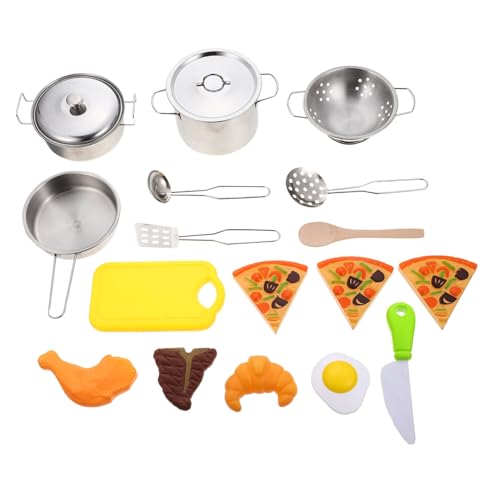 Alasum Kochspielzeug Aus Edelstahl Teiliges Kochgeschirr Für Jungen Und Mädchen Interaktives Rollenspielset Für Kinderküche Realistisches Kochen Für Kleine Küchenchefs von Alasum