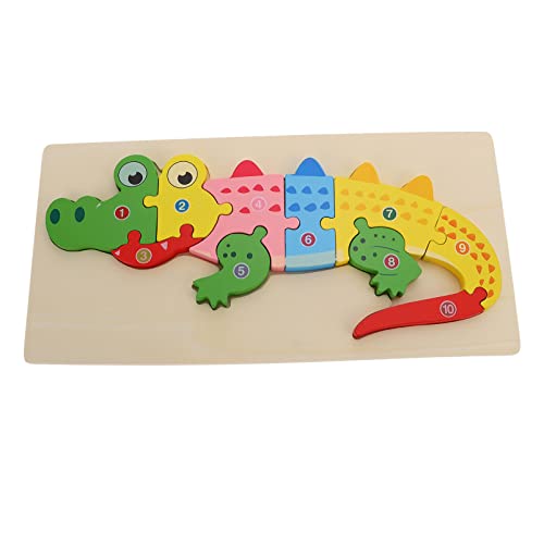 Alasum Kognitives dreidimensionales Puzzle Rätsel Monster Krokodil Junge Puzzle kinderpuzzle Toys Kinderspielzeug aus Holz Lernspielzeug aus Holz hölzern von Alasum