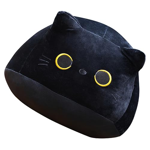 Alasum Kopfkissen geschmeidiges Dekokissen Desktop-Dekor Weiche Kissen Plüschkissen Plüschtiere Cute Pillow Throw Pillow Sofa Auflage Cartoon-Tierpuppe gefüllte Puppe PP Baumwolle Black von Alasum