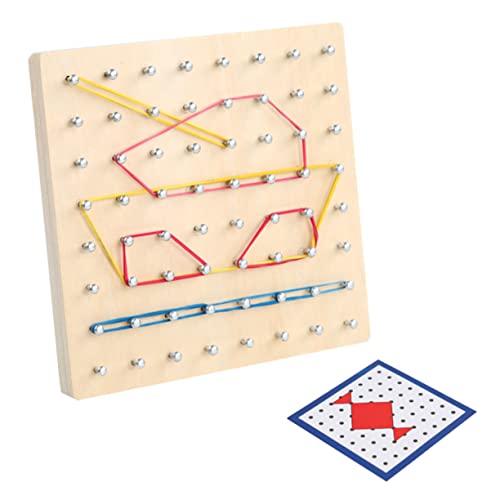 Alasum Kreative Nagel Platte Array-Block-geo-Board Montessori-Spielzeug Für Kinder Kinderspielzeug Lernspielzeug Denksportspielzeug Figuren Erstellen Geoboard Lindenholz von Alasum