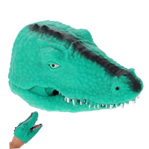 Alasum Krokodilpuppe Tiere Halloween Plüschpapier Drachenpuppe Schlangenpuppe Dino Dinosaurierpuppen Für Kinder Fingerpuppe Grün von Alasum